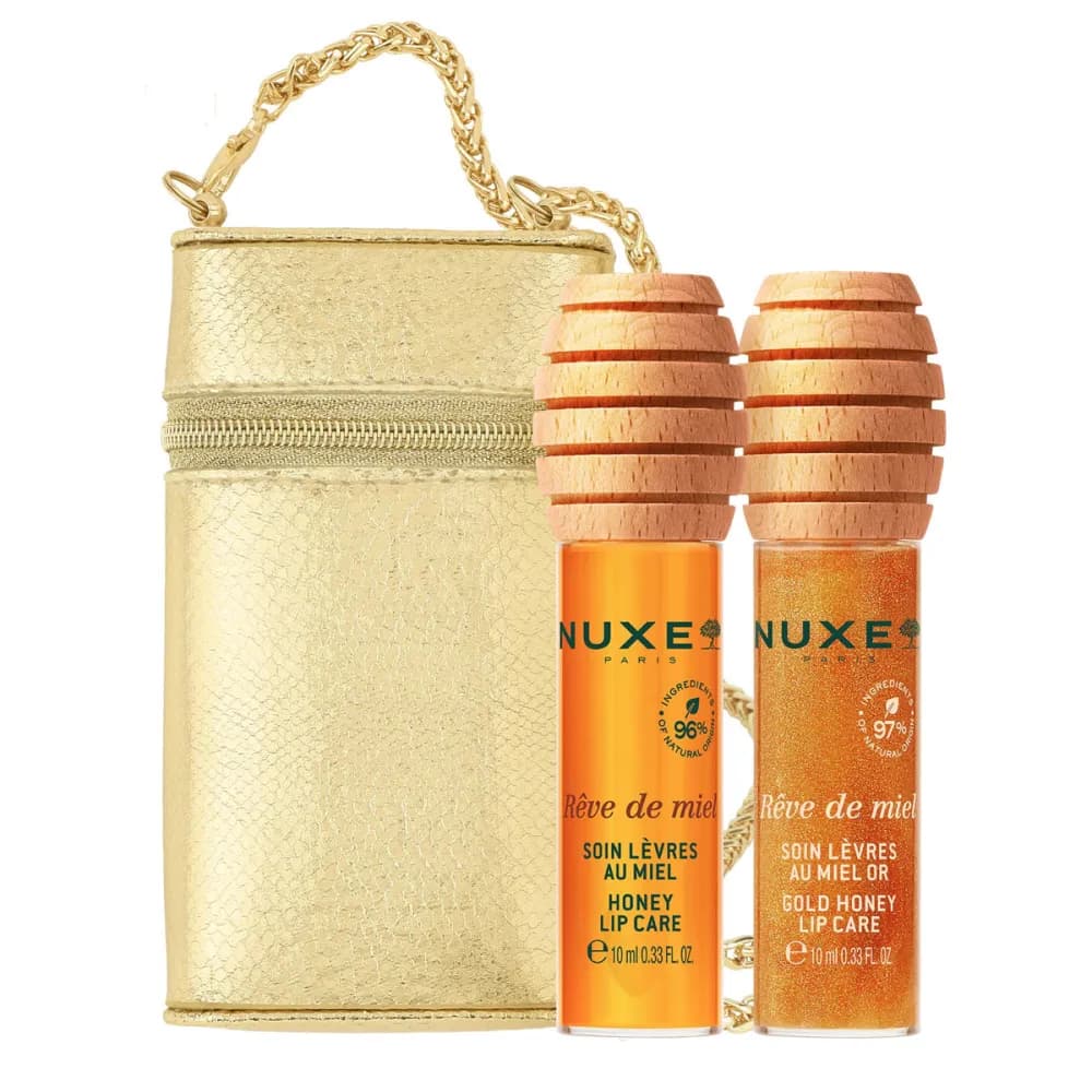 Lippenpflege-Set mit goldenem Etui